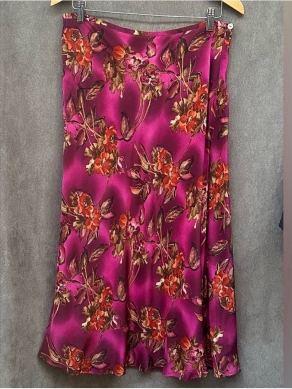 Vintage 100% silk skirt floral size XL